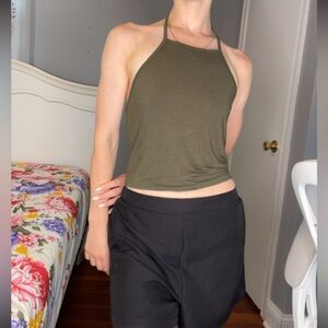 Green halter top